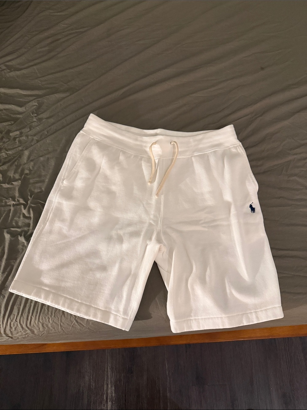 Polo by Ralph Lauren White Cotton Drawstring Athletic Shorts
